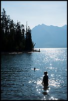 Late afternoon swim, Colter Bay. Grand Teton National Park ( color)