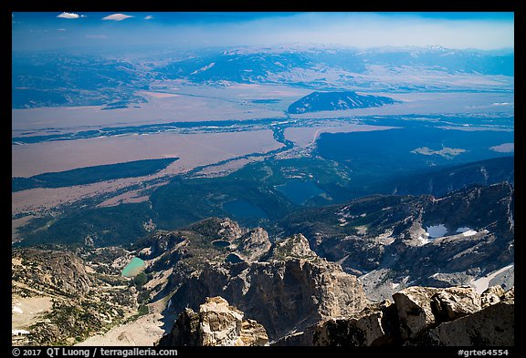 Jackson Hole from  from Grand Teton. Grand Teton National Park, Wyoming, USA.