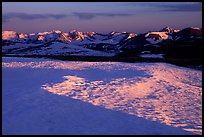 Neve and Never Summer range in early summer at sunset. Rocky Mountain National Park ( color)