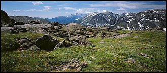 Alpine tundra scenery. Rocky Mountain National Park (Panoramic color)