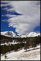Mummy range and cloud in winter. Rocky Mountain National Park ( color)