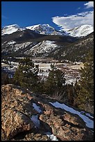 West Horseshoe Park from above, snowy peaks. Rocky Mountain National Park ( color)