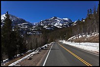 Bear Lake Road in winter. Rocky Mountain National Park, Colorado, USA. (color)