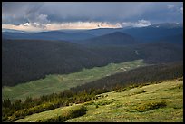 Valley under stormy skies. Rocky Mountain National Park ( color)