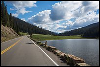 Trail Ridge Road and Poudre Lake. Rocky Mountain National Park, Colorado, USA. (color)
