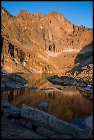 Longs Peak and Chasm Lake at sunrise. Rocky Mountain National Park ( color)