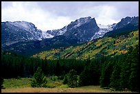Hallett Peak and Flattop Mountain in fall. Rocky Mountain National Park, Colorado, USA.