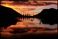 Sunrise on a pond in Horseshoe Park. Rocky Mountain National Park, Colorado, USA.