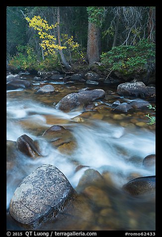 North St Vrain Creek in autumn. Rocky Mountain National Park, Colorado, USA.