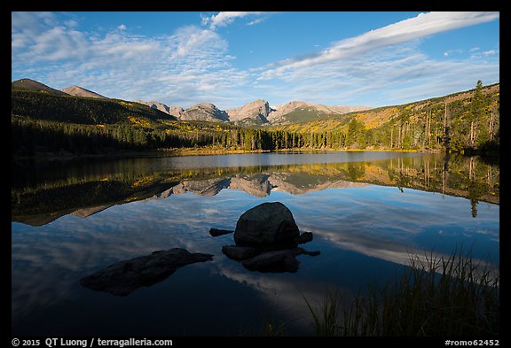 Sprague Lake and Continental Divide. Rocky Mountain National Park (color)