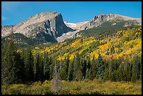 Hallet Peak, Tyndall Glacier, Flattop Mountain in autumn. Rocky Mountain National Park ( color)