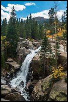 Alberta Falls and mountains. Rocky Mountain National Park ( color)