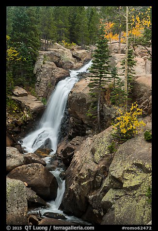 Alberta Falls in autumn. Rocky Mountain National Park (color)