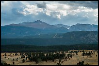 Beaver Meadow and Continental Divide with storm clouds. Rocky Mountain National Park ( color)