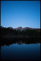 Starry sky above Sprague Lake. Rocky Mountain National Park ( color)