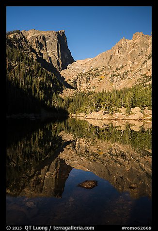 Dream Lake, Hallet Peak and Flattop Mountain. Rocky Mountain National Park, Colorado, USA.