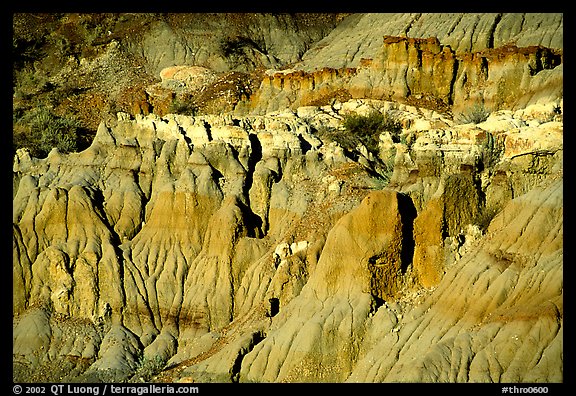 Badlands and caprock formations. Theodore Roosevelt National Park (color)