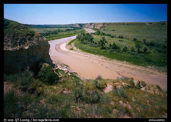 Bend of the Little Missouri River, and Wind Canyon. Theodore Roosevelt National Park (color)
