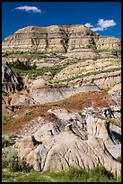 Badlands with colorful strata. Theodore Roosevelt National Park ( color)
