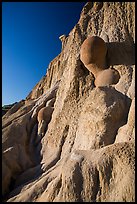 Cannonball concretions on cliff. Theodore Roosevelt National Park ( color)