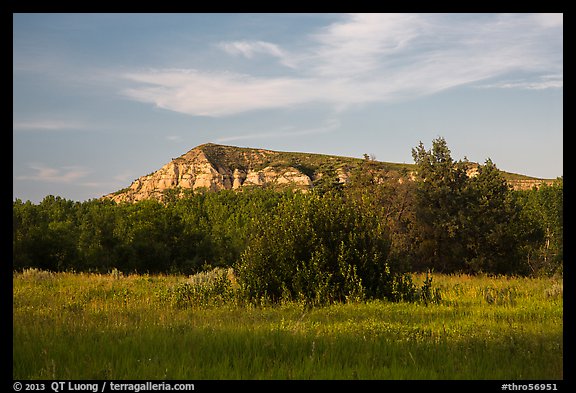 Badlands in late afternoon, Elkhorn Ranch Unit. Theodore Roosevelt National Park, North Dakota, USA.