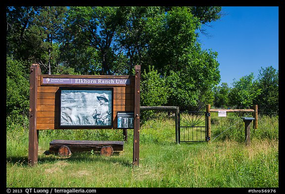 Entrance to Elkhorn Ranch Unit. Theodore Roosevelt National Park, North Dakota, USA.