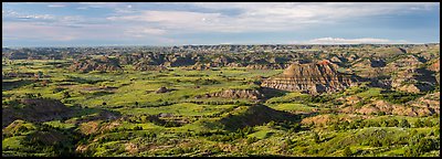 Wide view of Painted Canyon. Theodore Roosevelt National Park (Panoramic color)