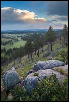 Rankin Ridge and cumulonimbus cloud in late afternoon. Wind Cave National Park ( color)