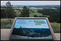 Interpretive sign, Rankin Ridge view. Wind Cave National Park, South Dakota, USA.