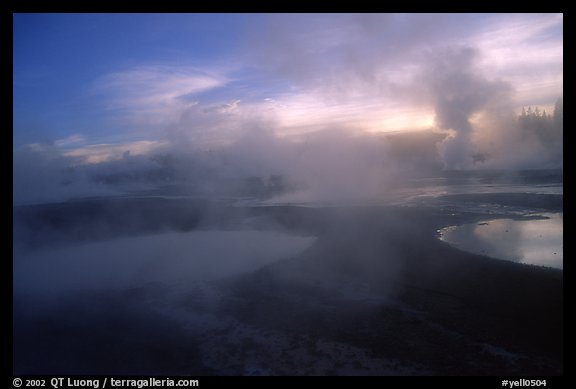 Thermal activity at Norris geyser basin. Yellowstone National Park, Wyoming, USA.