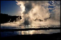 Great Fountain geyser eruption. Yellowstone National Park, Wyoming, USA. (color)
