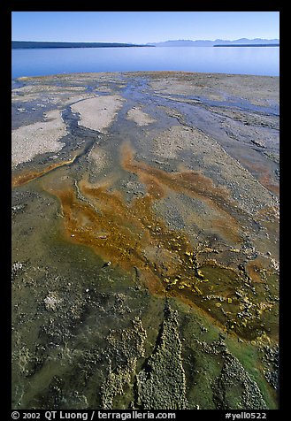 West Thumb geyser basin and Yellowstone lake. Yellowstone National Park (color)