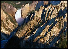 Falls of the Yellowstone River, early morning. Yellowstone National Park, Wyoming, USA.