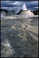 Castle Geyser in Upper Geyser Basin. Yellowstone National Park, Wyoming, USA. (color)