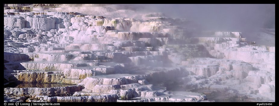 Thermal travertine terraces. Yellowstone National Park (color)