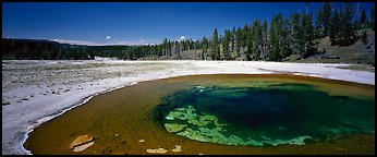 Landscape with thermal pool. Yellowstone National Park (Panoramic color)
