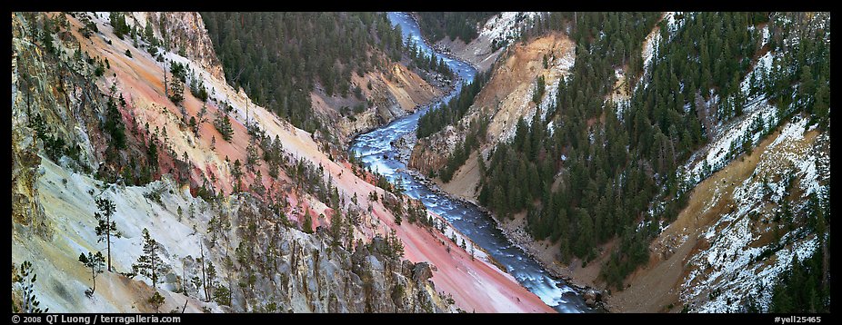 Yellowstone River meandering through canyon. Yellowstone National Park (color)