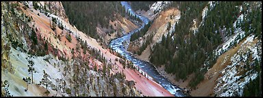 Yellowstone River meandering through canyon. Yellowstone National Park (Panoramic color)