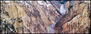Yellowstone River falls in early winter. Yellowstone National Park (Panoramic color)