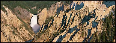 Yellowstone canyon and waterfall. Yellowstone National Park (Panoramic color)