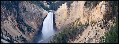 Falls of the Yellowstone River in Grand Canyon of Yellowstone. Yellowstone National Park (Panoramic color)