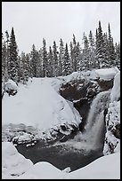 Moose Falls in winter. Yellowstone National Park ( color)