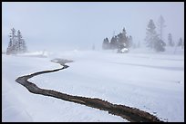 Thermal run-off and snowy landscape. Yellowstone National Park ( color)
