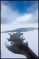 Thermal stream at edge of Yellowstone Lake in winter. Yellowstone National Park ( color)