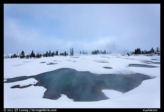 West Thumb Geyser Basin in winter. Yellowstone National Park (color)