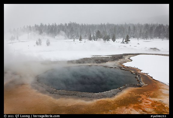 Crested Pool in winter. Yellowstone National Park, Wyoming, USA.