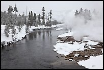 Thermal steam along the Firehole River in winter. Yellowstone National Park ( color)