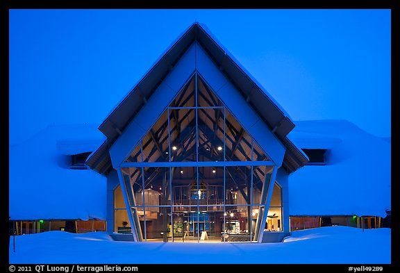 Visitor Center at dusk. Yellowstone National Park (color)