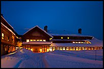 Old Faithful Snow Lodge at dusk, winter. Yellowstone National Park ( color)