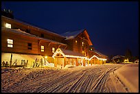 Old Faithful Snow Lodge at night, winter. Yellowstone National Park ( color)